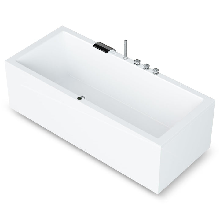 AQUADE Acryl Badewanne 190x90 Modell: Ulm - Weiss Badewanne Komplettset 190x90 - Badewannen mit Wann