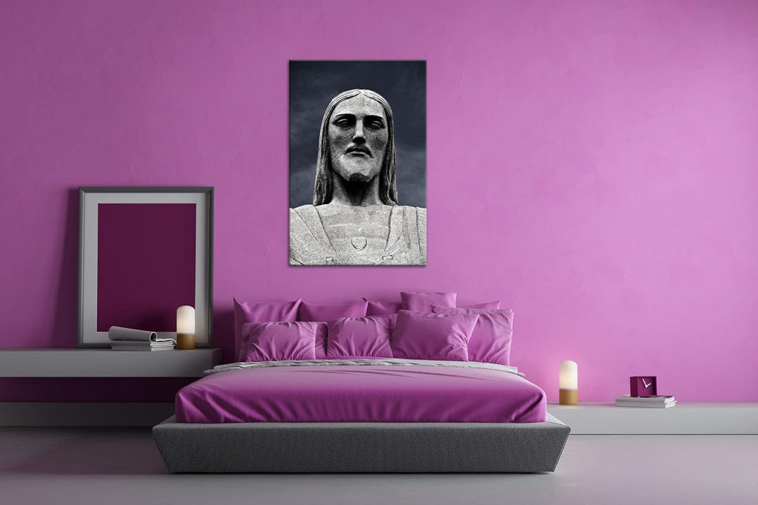 Jesus Statur in Rio de Janeiro Format: 60x40 als Leinwandbild, Motiv fertig gerahmt auf Echtholzrahm