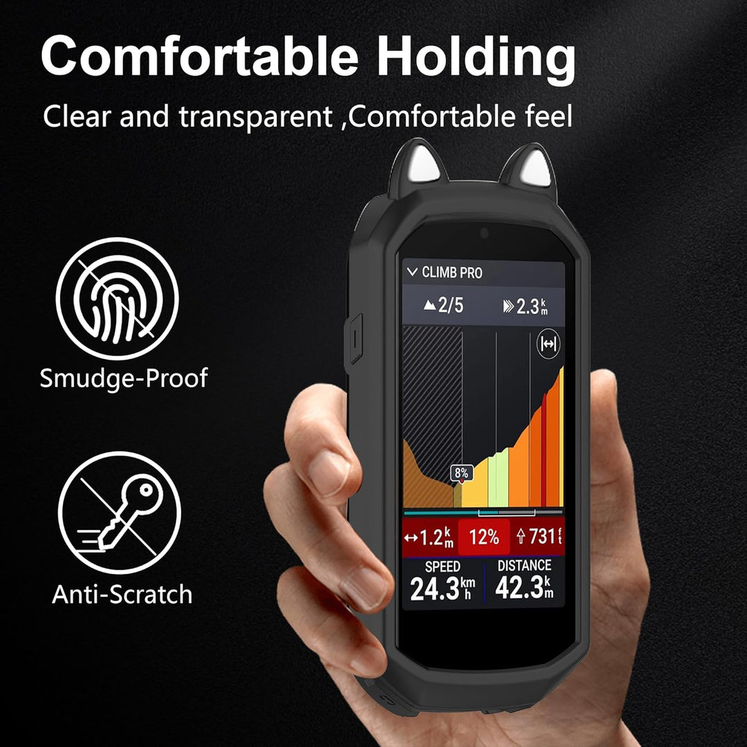 zZjoOoj Silicone Case Compatible with Garmin Edge 1050, 2 Pieces Screen Protector Protective Film fo