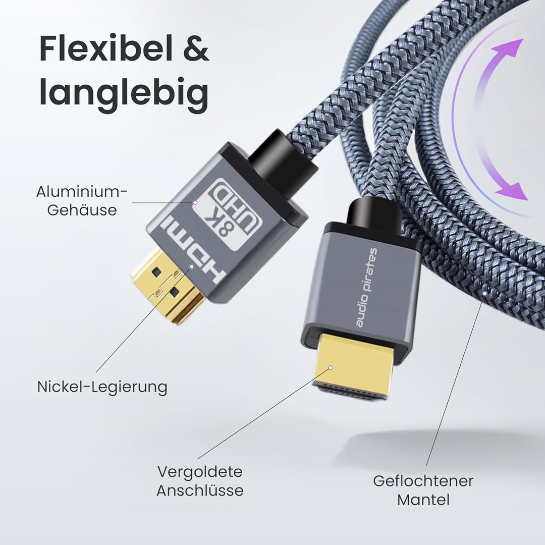 audio pirates – PERFORMANCE OMEGA COLLECTION - HDMI 2.1 Kabel | 48Gbit/s Ultra High Speed HDMI-Kabel