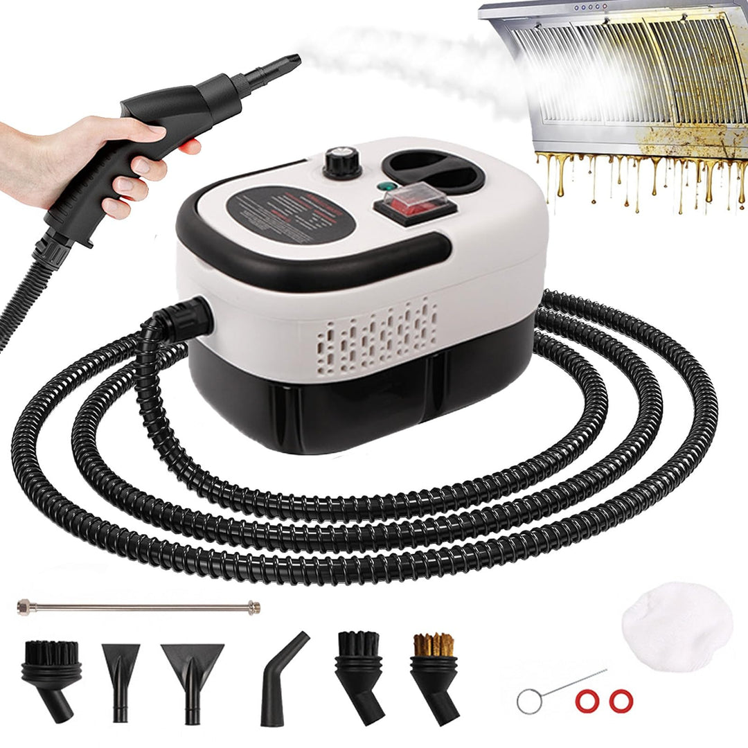 2500W Dampfreiniger Handgerät,Handdampfreiniger mit 1,2-Liter-Wassertank,9 Zubehörteilen,6 Stufen Ei