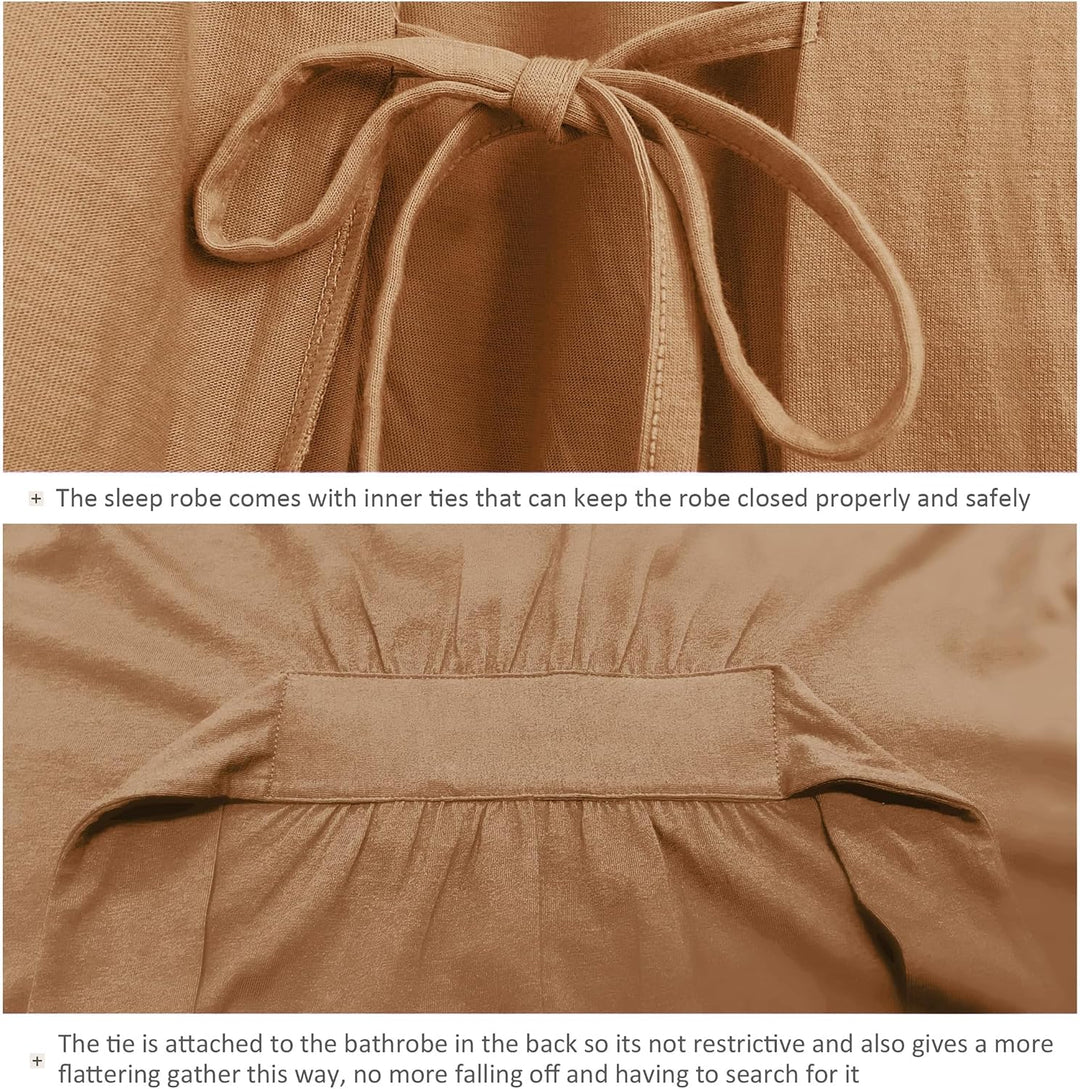 COLORFULLEAF 100% Baumwolle Bademantel Damen Kurz Morgenmantel Leicht Knielang Kimono Saunamantel Na