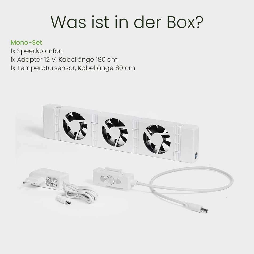 SpeedComfort Starter Mono Set 1-Stück: Smartes Heizgebläse für Heizungen - Langlebiger Heizverstärke