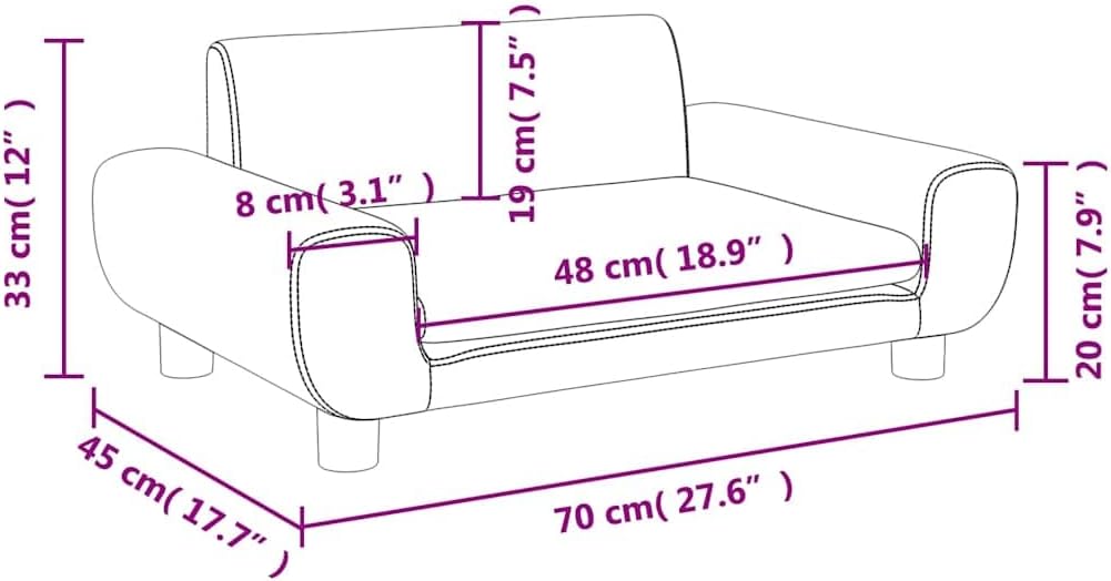 vidaXL Kindersofa, Couch für Kinder, Kindercouch mit runden Kanten, Kindersessel Minisofa Polstersof