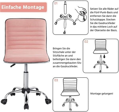 Yaheetech Bürostuhl Schreibtischstuhl Ergonomisch, Drehstuhl ohne Armlehne, Chefsessel mit Laufrolle