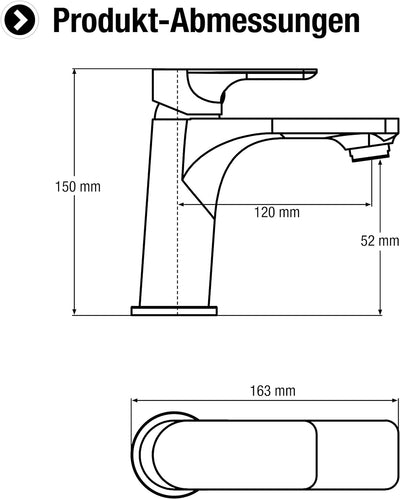 Cornat Waschtisch-Einhebelarmatur - Verchromter Messingkörper - Rundes Design - Normale Auslaufhöhe