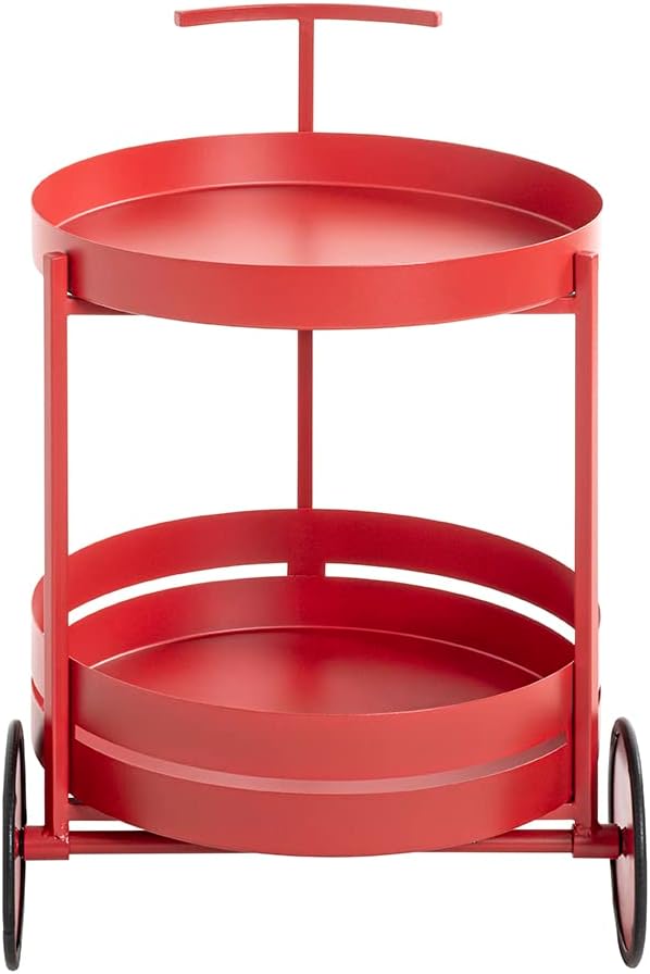 HAKU Möbel Servierwagen rot, Metall - Masse: H 62 cm x Ø 42 cm, Style: Modern Rot Ø 42 x H 62, Rot Ø