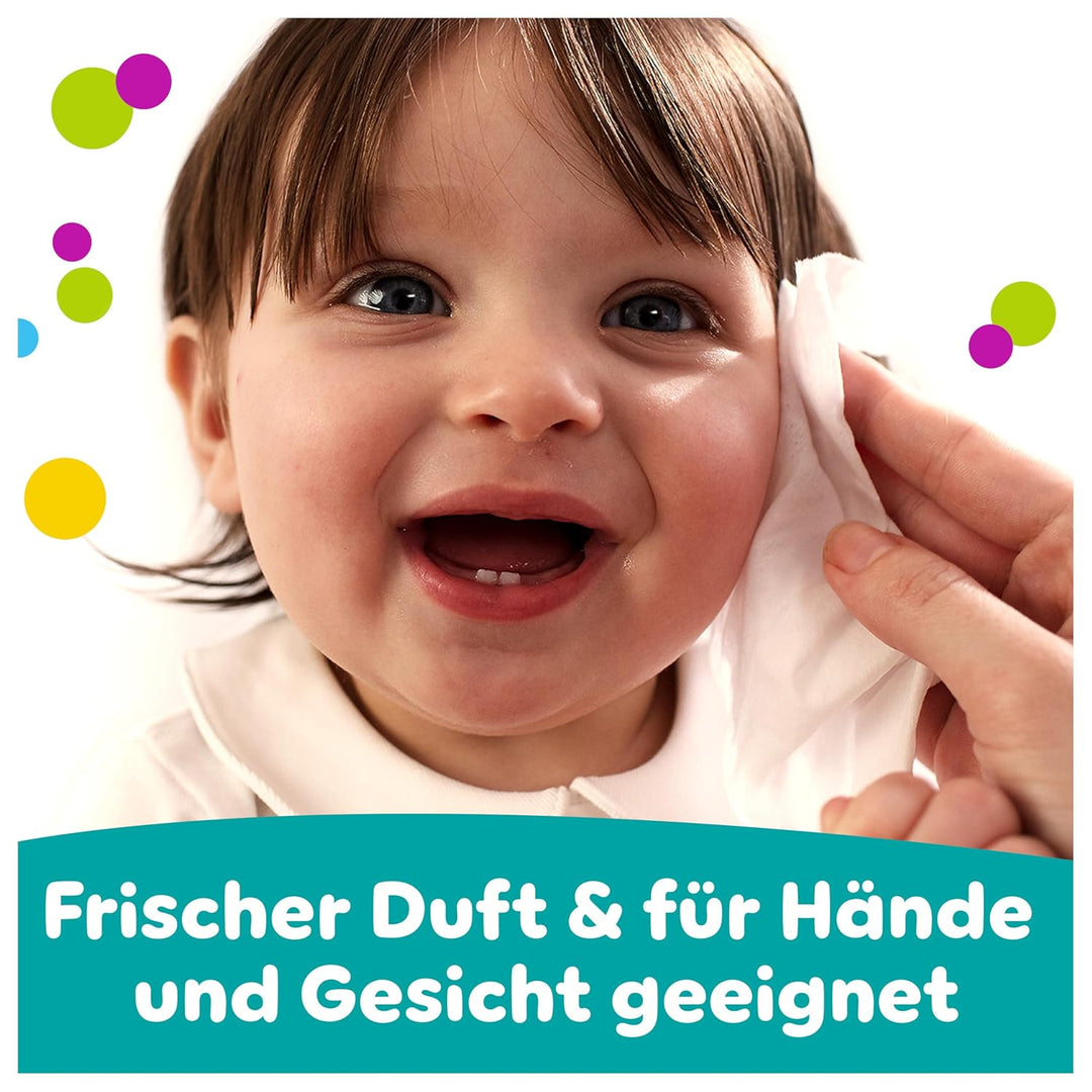 Pampers Fresh Clean Feuchttücher 12 Packungen mit 52 Stück, 624 Feuchttücher, milder Duft, auch für