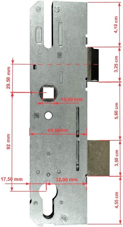 KFV Reparatur Schlosskasten Hauptschloss AS 8250 Dornmass: 35mm (32mm) / Entfernung: 92mm, incl. SN-