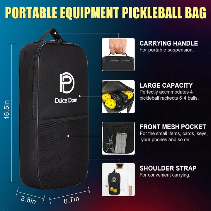 DULCE DOM Pickleball-Paddel, 2er- / 4er-Set, USAPA-genehmigt, Fiberglas/Kohlefaser, Pickleballschläg