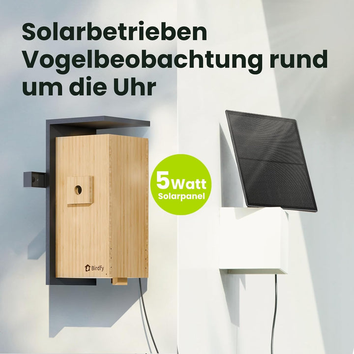 Birdfy Smart Vogelhaus mit Doppelkamera für Live Vogelbeobachtung, 1080P Bambus Nistkasten mit Kamer