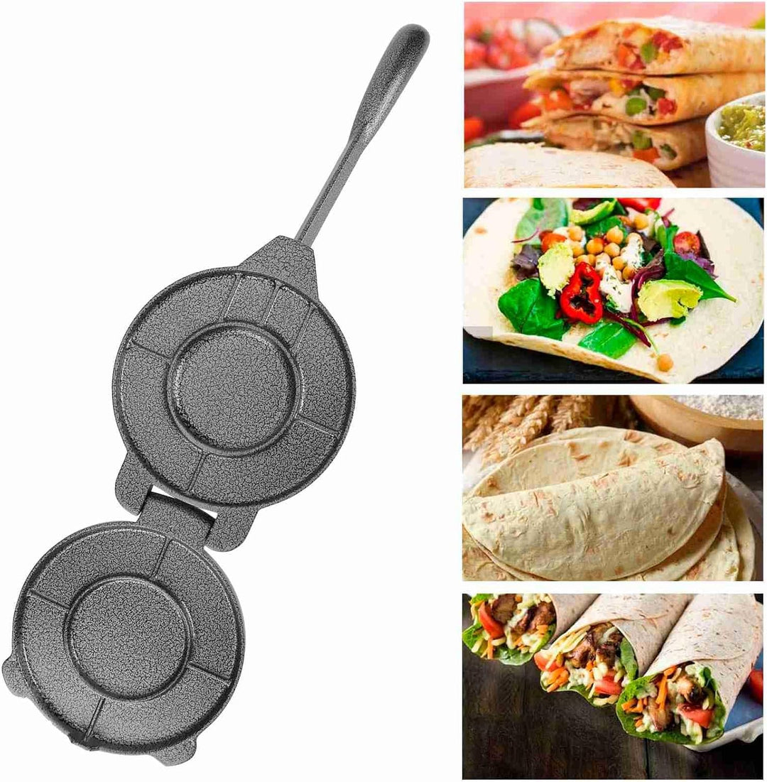 6,5 Zoll Tortilla Pressmaschine, Mais Tortillas Teigpresswerkzeuge Roti Press Küchenzubehör (Grau),