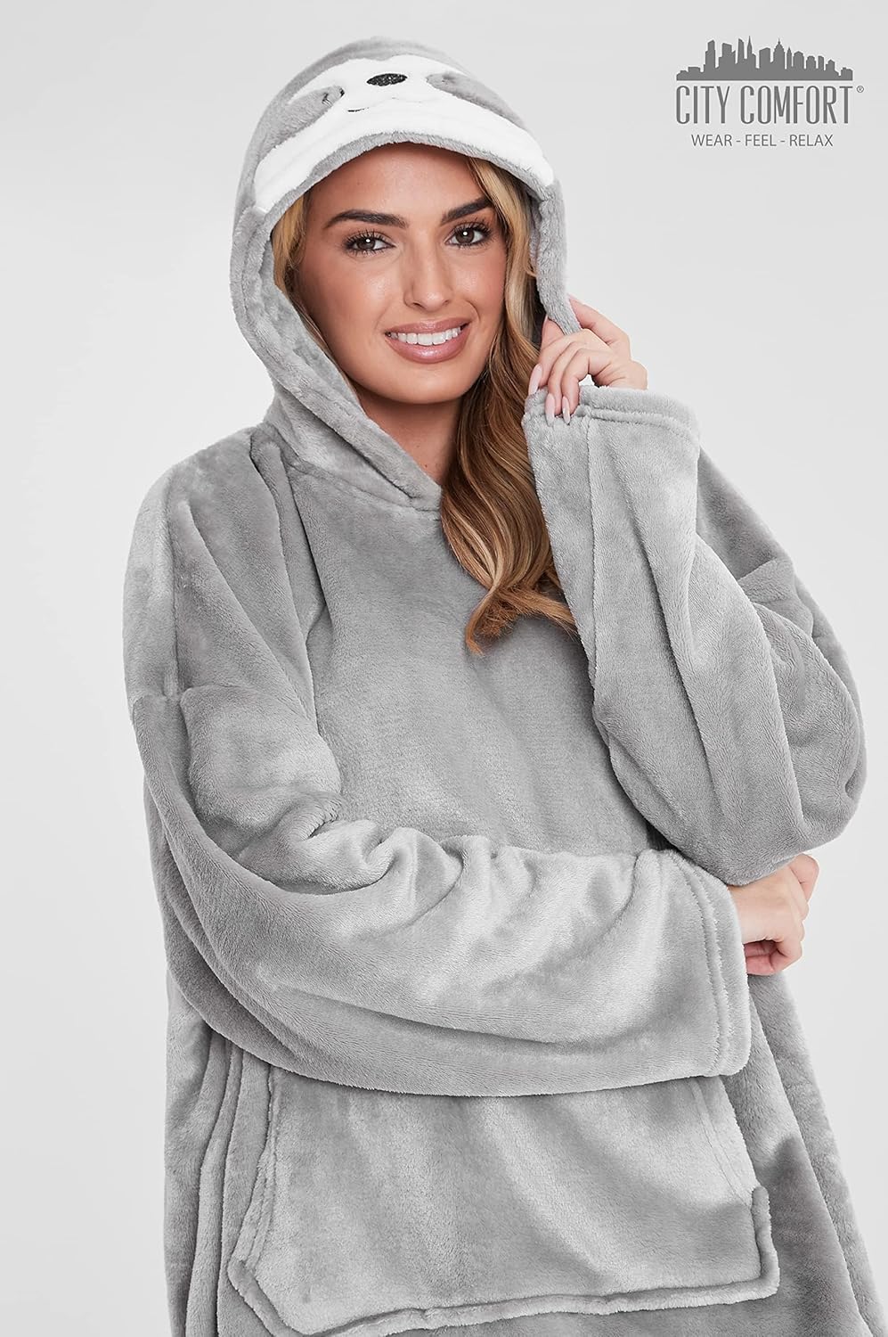 CityComfort Oversized Hoodie, Riesig Deckenpullover zum Faulenzen, Extra Bequem Hoodie Decke mit Ärm
