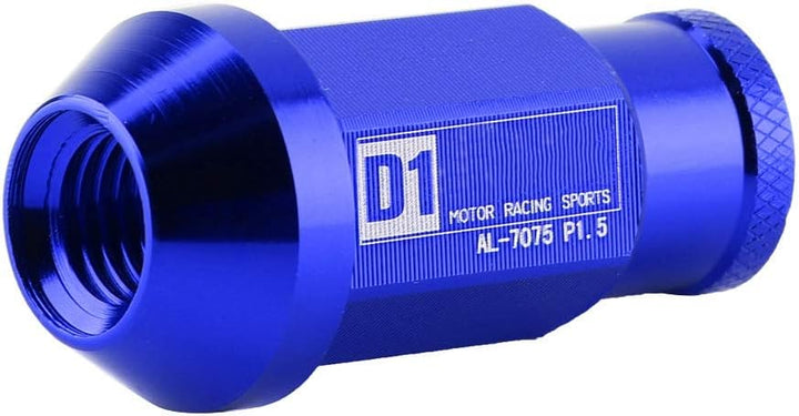 KIMISS Aluminium Autoreifenschraube, 20Pcs Radmuttern sichern Racing Radmutter M12X1.5(Blau)