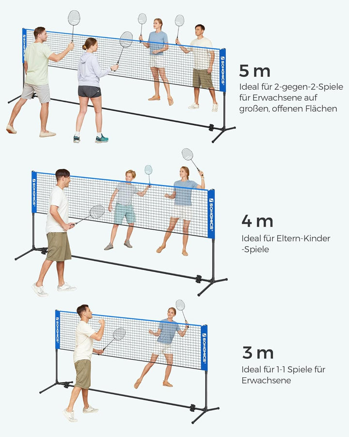 SONGMICS Badmintonnetz, faltbar, einfach zu montieren, leicht zu transportieren, höhenverstellbar (1