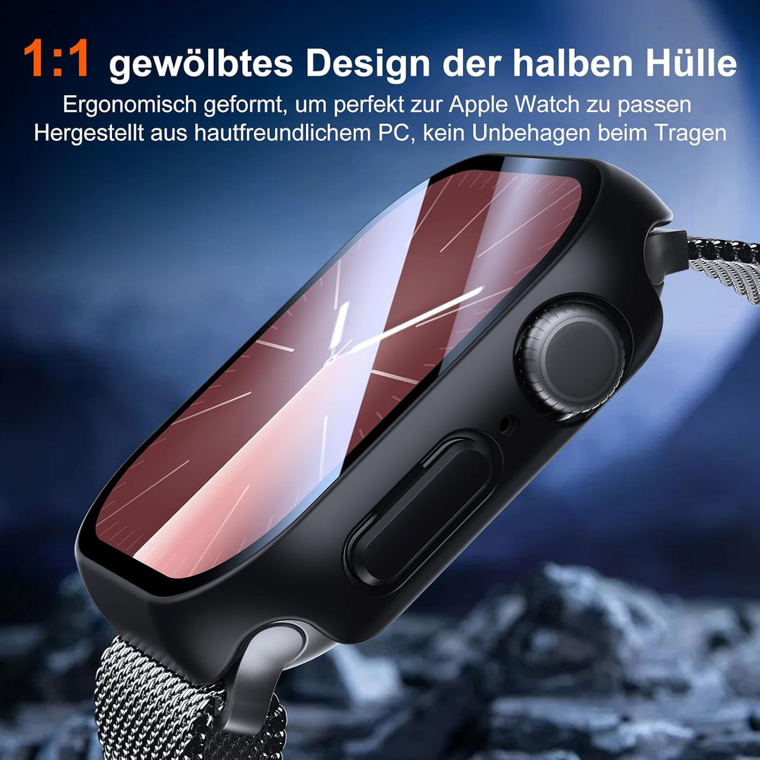 UM UNIQUEME für Apple Watch Series 10 46mm Hülle - 2 Stück, 360° Rundum Ultradünne PC Hard Schutzhül
