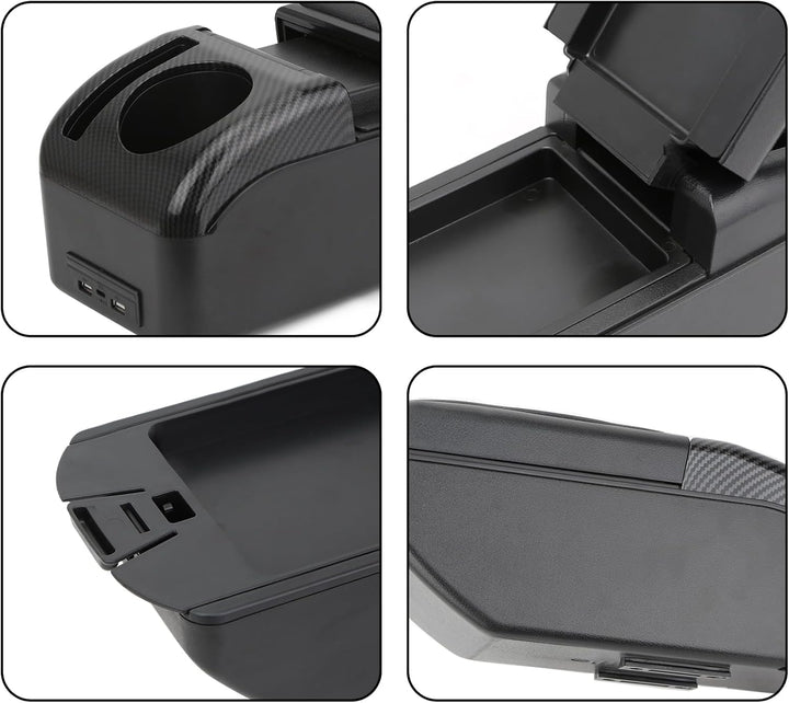 YJYWZH Compatible with Seat Ibiza 6j Armlehnen Ibiza 4 IV 2008-2016 Armlehnen Schwarz Leder Armlehne