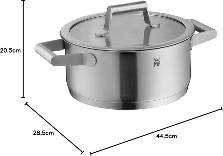 WMF Comfort Line Topfset Induktion 4-teilig, Induktions Töpfe Set, Kochtopf Set mit Glasdeckel, Crom