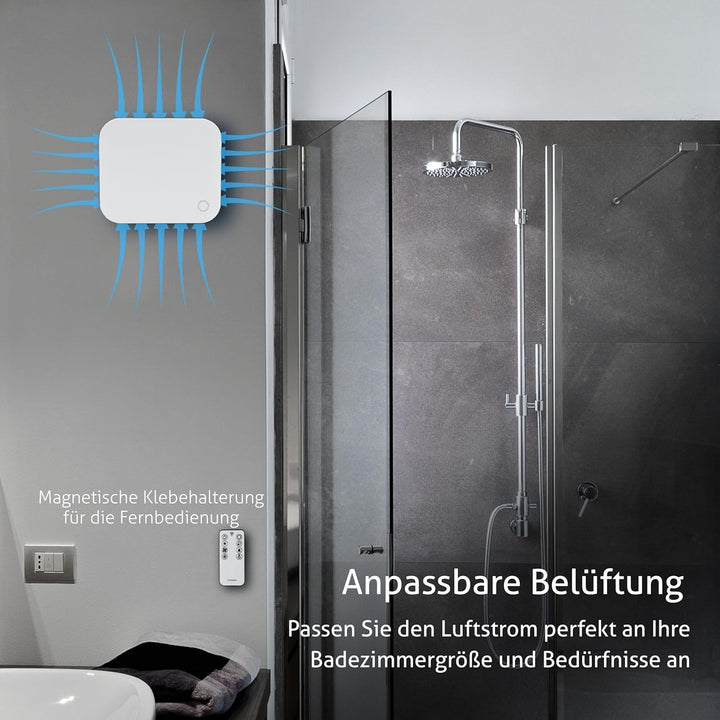 Turbionaire Trend Plus Abluftventilator für Bad, Küche, Fernbedienung, Multifunktion, max. 5,7 W, 7
