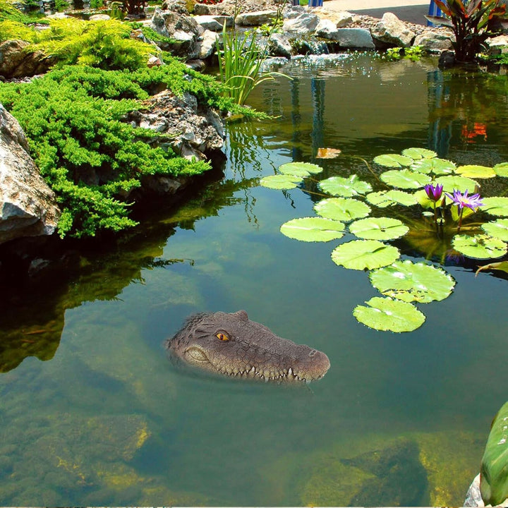 Ruiqas schwimmende Krokodil Kopf mit lebendigen Schuppen Augen Outdoor-Pool detaillierte gefälschte