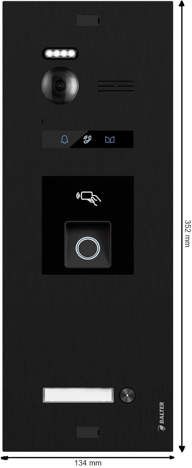 BALTER EVO HD RFID/FINGERPRINT Video Türsprechanlage 1-FAM 1x WiFi Monitor Black