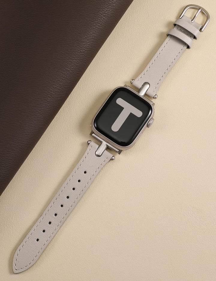 Wearlizer Lederarmband Kompatibel mit Apple Watch Armband 41mm 38mm 40mm Damen, Echtesleder Armband