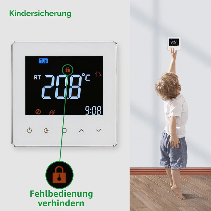 Wengart 24V Thermostat WG538,3A Thermostatsteuerung für den Innenbereich,wöchentliche Programmierung