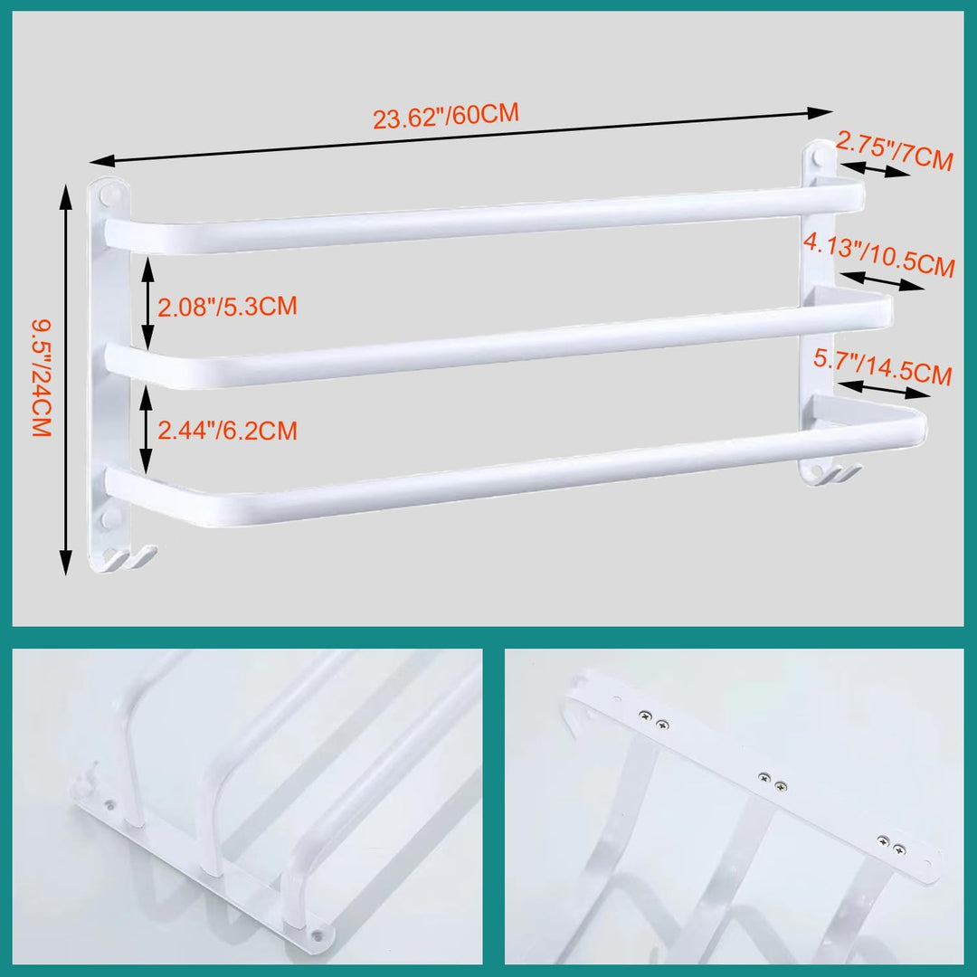 Juego de Accesorios para baño de 60cm White, Handtuchhalter weiss, Handtuchhalter Bad, Handtuchhalte