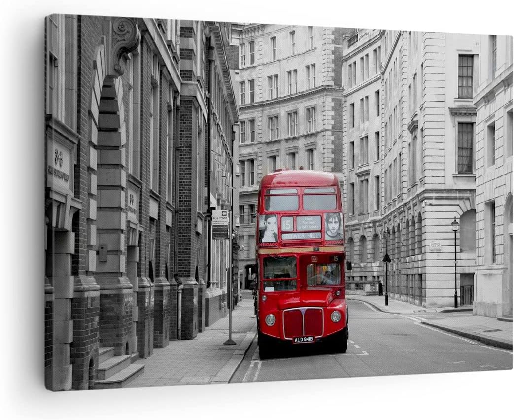 Bilder auf Leinwand Bus england urlaub london Leinwandbild 70x50cm Wandbilder Dekoration Wohnzimmer