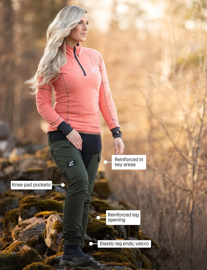 RevolutionRace Damen RVRC GP Pants, Hose zum Wandern und für viele Outdoor-Aktivitäten M Forest Gree