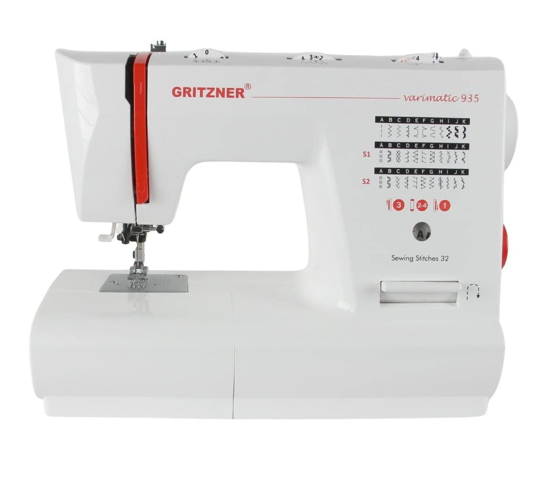 Gritzner Varimatic 935 IDT, robuste Freiarm-Nähmaschine mit eingebauten Obertransport - 32 Nutzstich