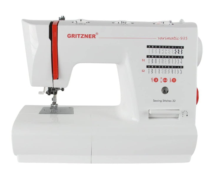 Gritzner Varimatic 935 IDT, robuste Freiarm-Nähmaschine mit eingebauten Obertransport - 32 Nutzstich