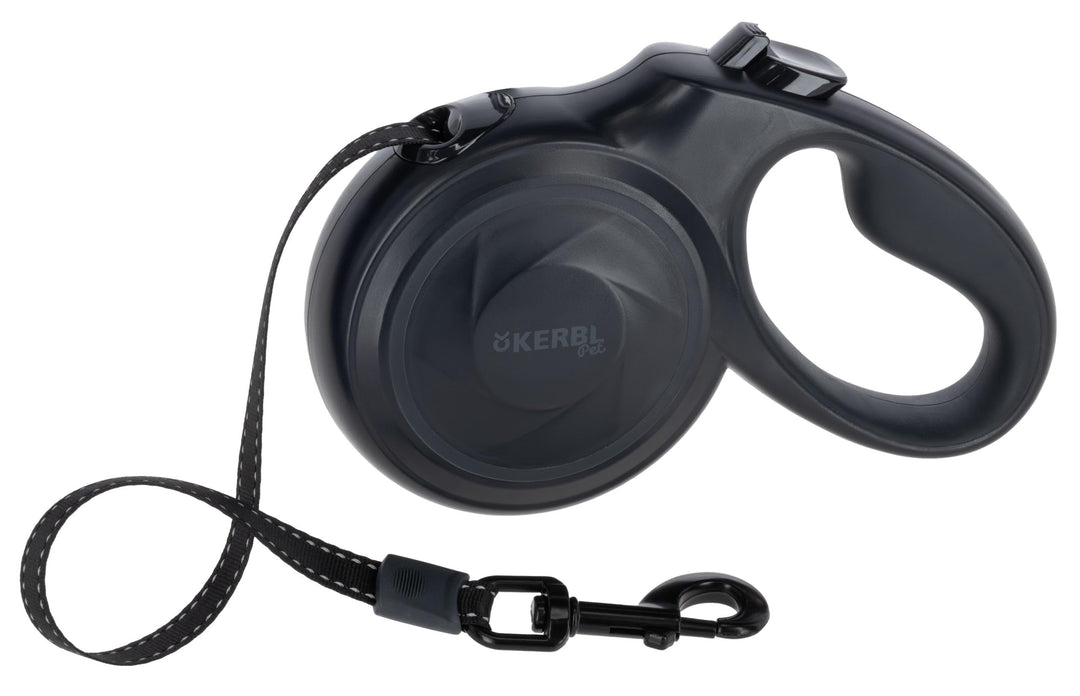 Kerbl Pet Rollleine, Hundeleine, anthrazit, 5 m, für Hunde bis 50 kg, Lange Flexi Leine, ergonomisch