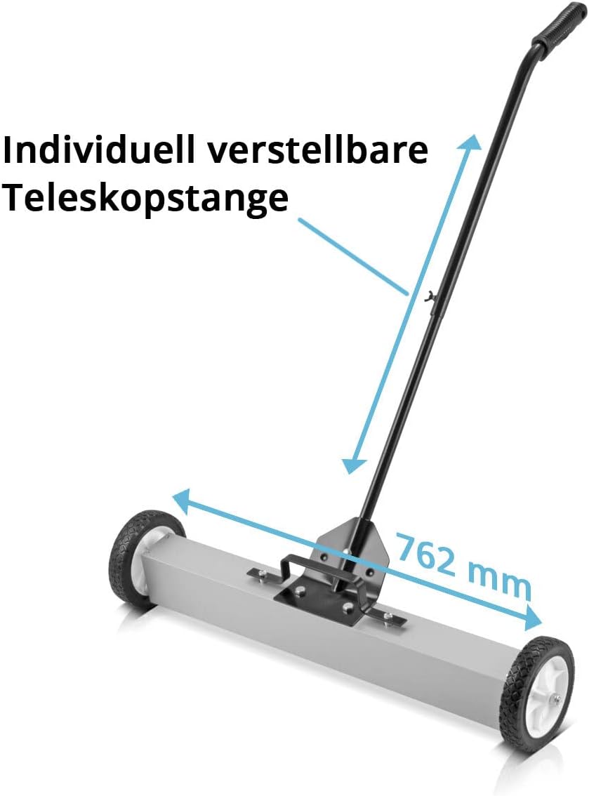 STAHLWERK Magnet-Bodenkehrer MBK-30 ST mit 762 mm Breite und 20 kg Fassungsvermögen, Magnetbesen/Spä