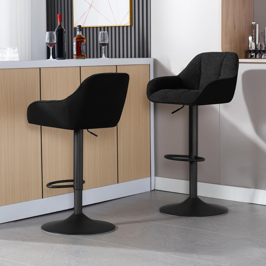 WOLTU Barhocker 2er Set, Barstuhl höhenverstellbar, Küchenhocker Bistrohocker Tresenhocker mit Lehne