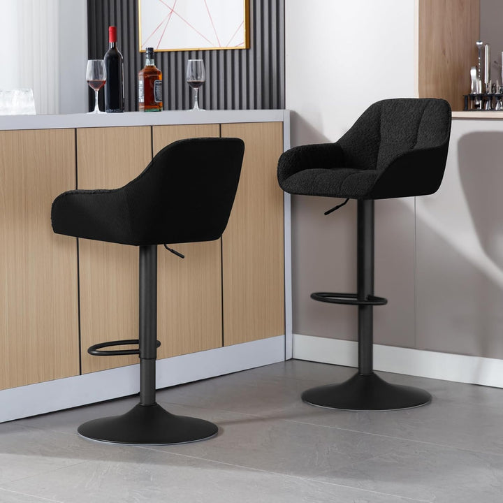 WOLTU Barhocker 2er Set, Barstuhl höhenverstellbar, Küchenhocker Bistrohocker Tresenhocker mit Lehne