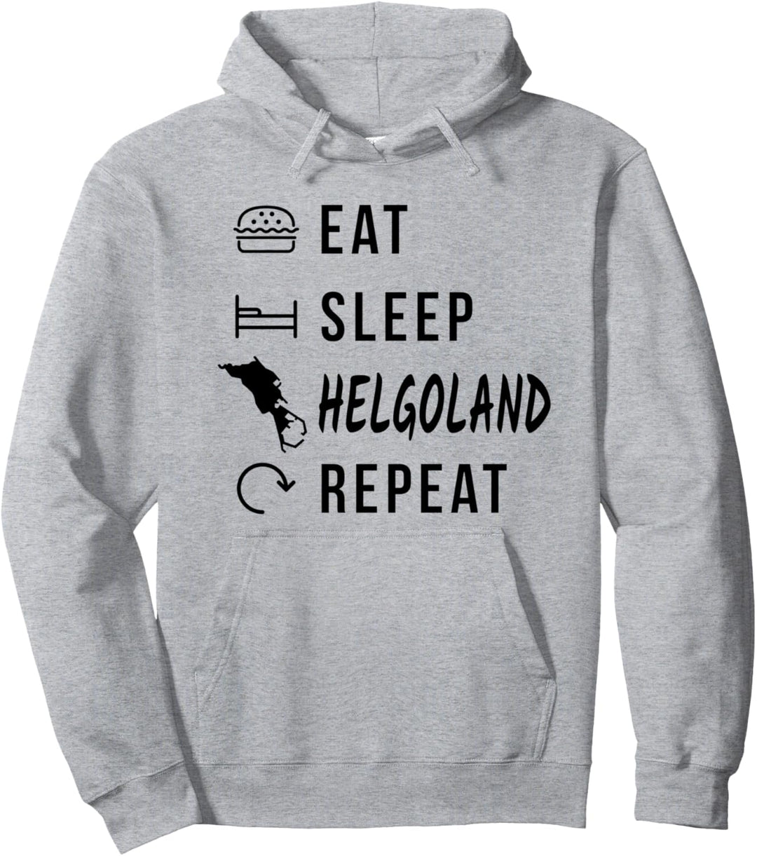 Helgoland Eat Sleep Repeat Silhouette Nordsee Insel Urlaub Pullover Hoodie