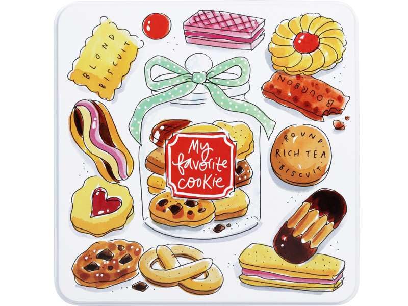 Blond Amsterdam Grosses quadratisches Keksdose Even Bijkletsen – My Favorite Cookie dekoratives Vorr