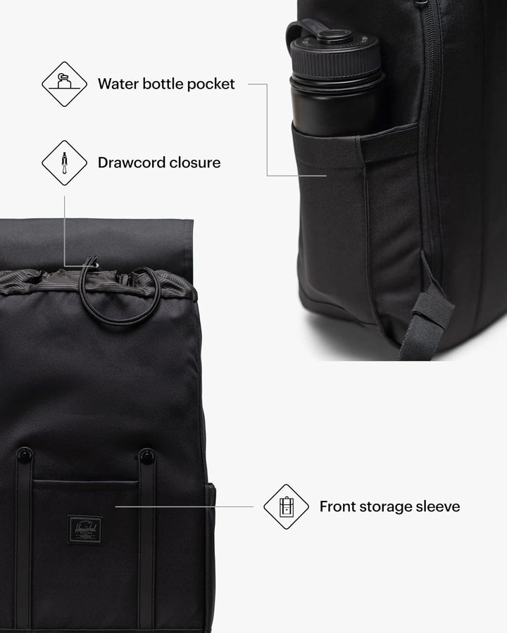 Herschel Unisex Retreat Rucksack Rucksack (1er Pack) Einheitsgrösse Black Tonal, Einheitsgrö&#x