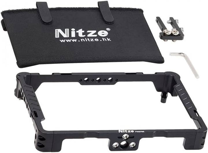 Nitze 17,8 cm (7 Zoll) Feldmonitorkäfig mit Sonnenblende und Kabelklemme, kompatibel mit Feelworld F