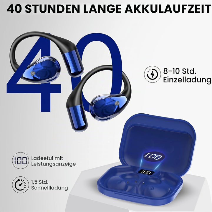 Open Ear Kopfhörer Bluetooth 6.0, 2026 Kopfhörer Kabellos Bluetooth HiFi Stereo mit HD Mic, 40H Spie