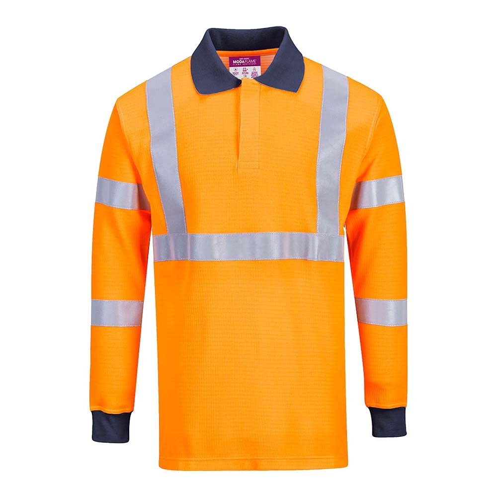 Portwest Flammhemmendes RIS Polo-Shirt, Grösse: M, Farbe: Orange, FR76ORRM