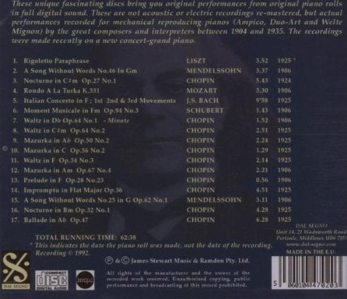Great Pianists Vol.1/Vladimir Pachmann, Audio-CD