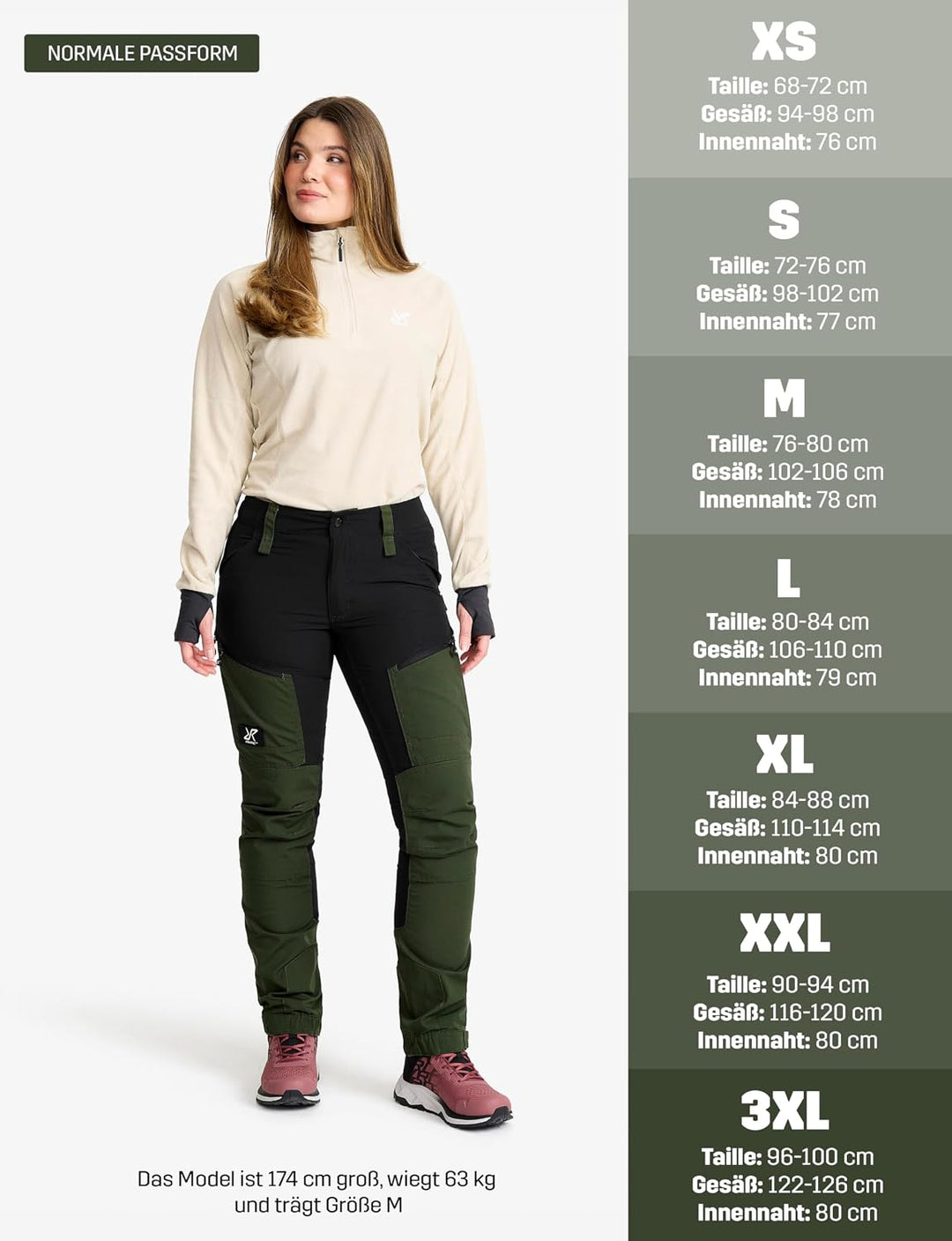 RevolutionRace Damen RVRC GP Pro Pants, Hose zum Wandern und für viele Outdoor-Aktivitäten L Forest