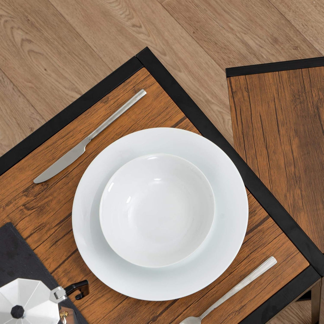 Harbour Housewares Platzsparender und kompakter Küchen-Esstisch und Stühle-Set für 2 Personen