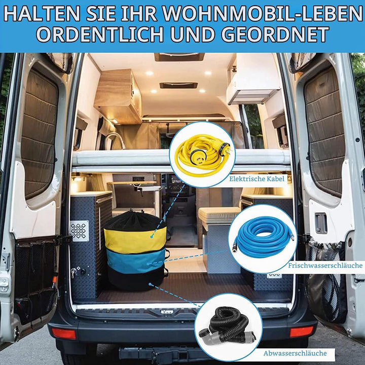 CHICIRIS Wohnmobil-Aufbewahrungstaschen, wasserdichte Wohnmobil-Schlauch-Aufbewahrungstasche, Klettb