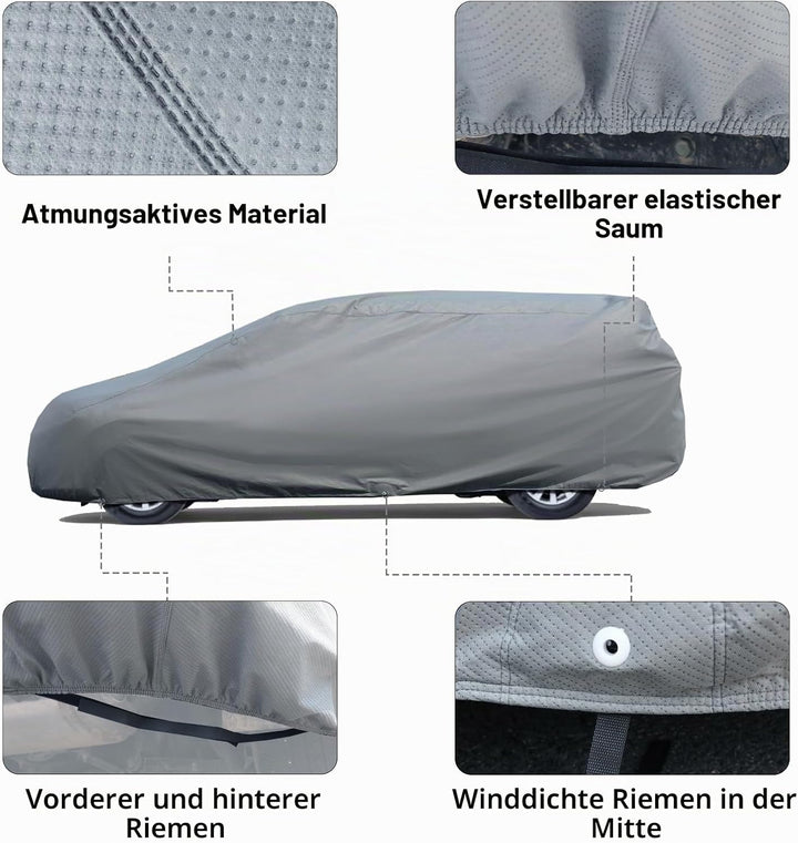 Leader Accessories Premium Autoabdeckung 5-lagig wasserdicht Ganzgarage wetterfest Autoabdeckplane U