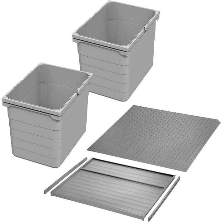 SOTECH Ninka Abfalltrennsystem eins2vier KB 500 mm, Seitenstärke 16 mm Höhe 250 mm 2x 15L, 1x 50er B