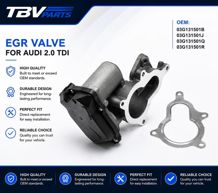 TBVPARTS EGR 2.0 TDI 03G131501B 03G131501J 03G131501Q 03G131501R AGR Ventil passend für A4 (B7) 2.0