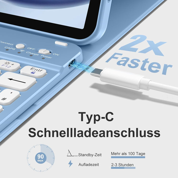 Hülle mit Tastatur für iPad Air 11 Zoll M3 2025 M2 2024/Air 5 Generation 2022 4 Gen 2020 10,9 Zoll,